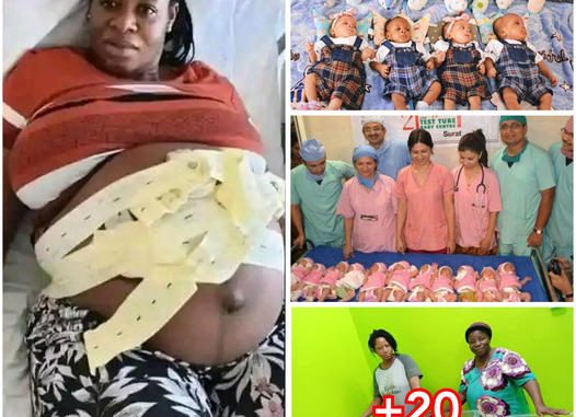 Nigerian Woman in tears After giving birth to quadruplets after 30 year of being declared barren (Photo) congratulate them… congratulations