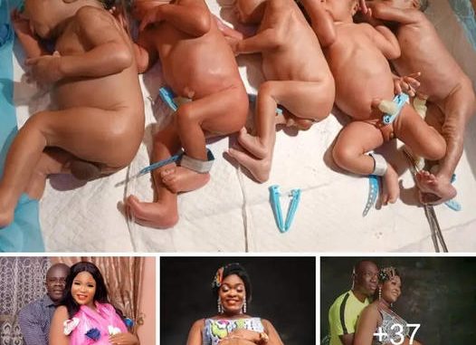 Nigerian woman who was childless for 28 years of marriage gives birth to sextuplets six years after she welcomed a set of twins (Photos) congratulate them… congratulations