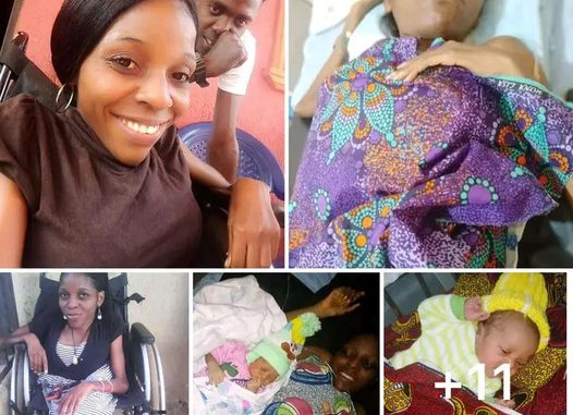 “People Said I Made A Mistake By Marrying A Cripple”- Man Celebrates His Crippled Wife As she gives birth to Their First Child (Photos)