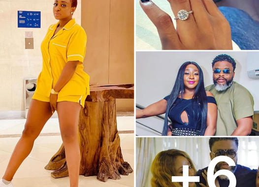 “We Have A Wedding To Plan”- Fans Congratulate Actress Ini Edo After She Shares Photos With Her ‘Engagement Ring’ and Wedding Dress (Photos)