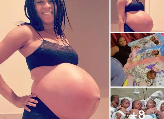 “What God can not do doesn’t exist, My 9 years pain have turned to joy” – Nigerian woman celebrates as she gives birth to 5 babies after 9 years of waiting (photos)